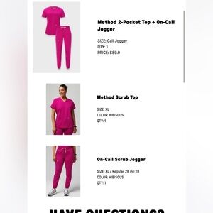 Hibiscus fabletics scrub set